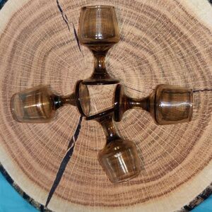 Set of 4 Brown Cordial Glasses